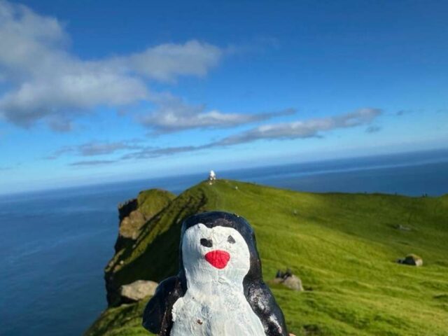 40 – Rock between the Kallur Lighthouse and James Bond Headstone, Kallur Lighthouse Hike, Faroe Islands