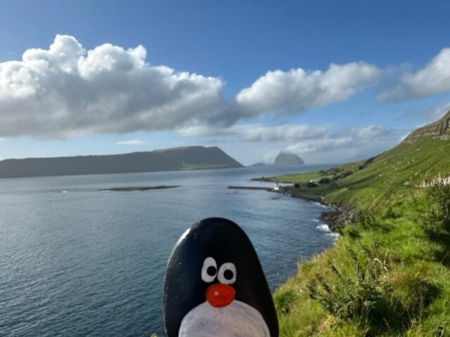 #643 – Rock on trail, Kirkjubøur, Faroe Islands