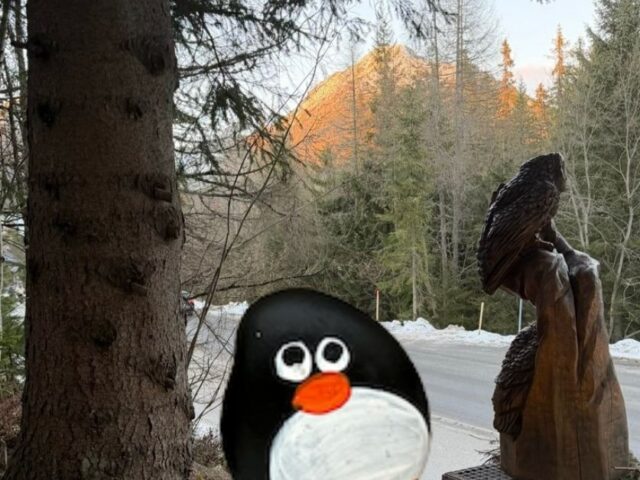 #667 – Wooden Owl Statue, Štrbské Pleso, Slovakia